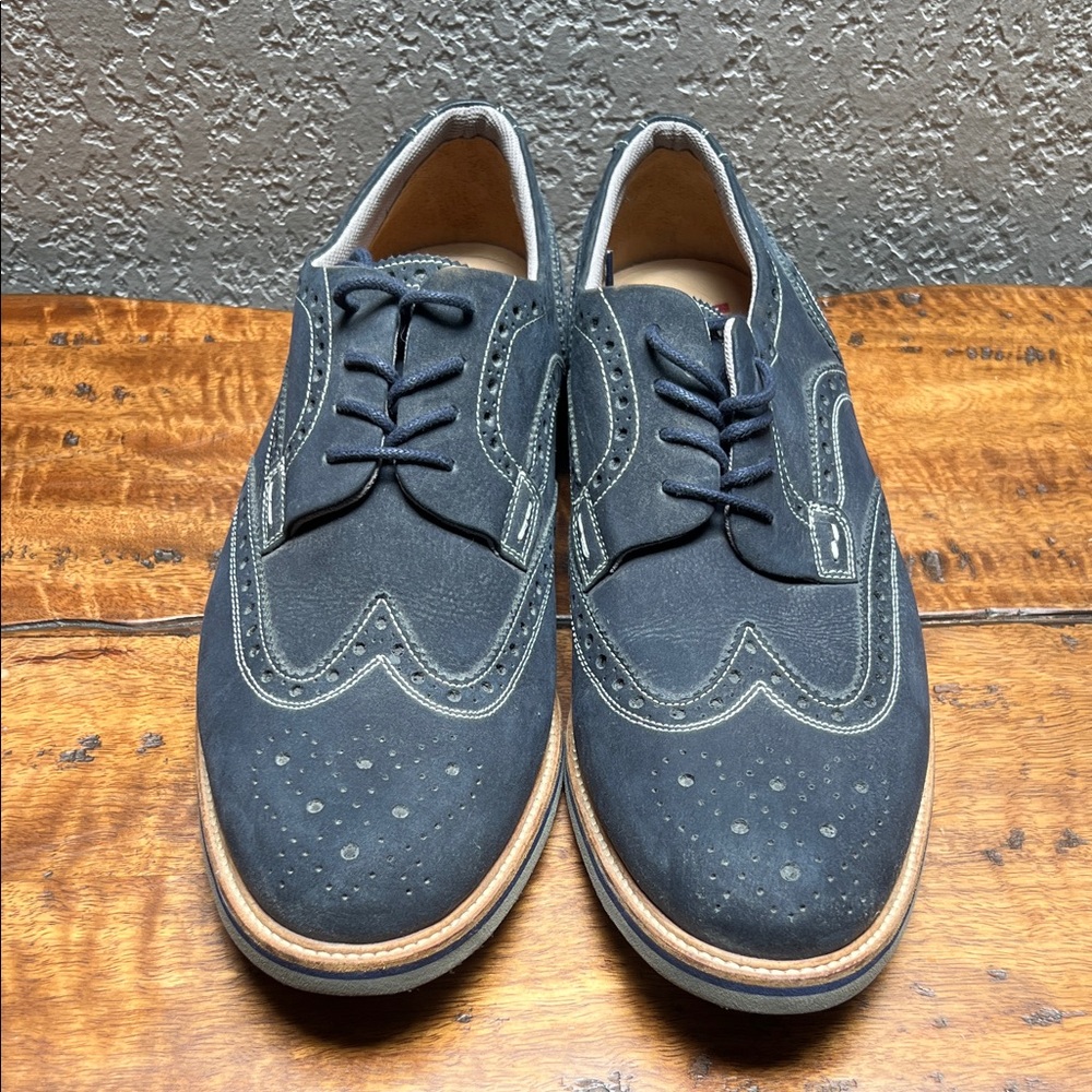 1901 Men's Dark Blue Suede Oxfords